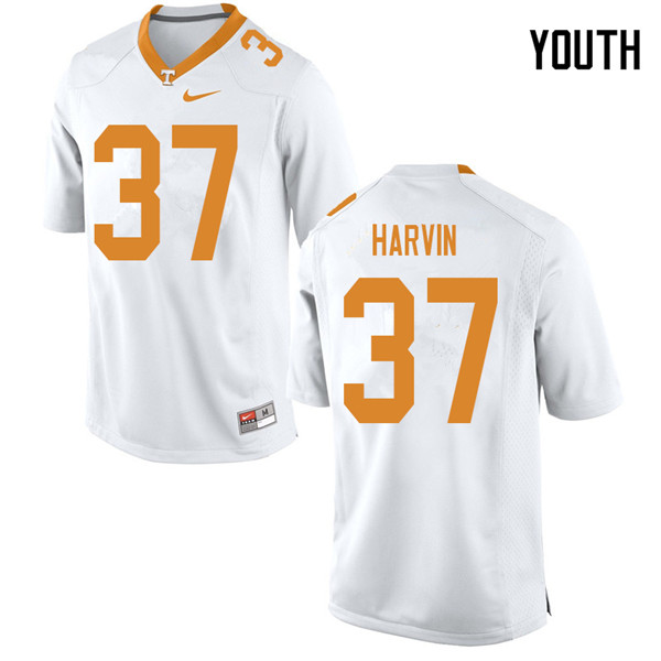Youth #37 Sam Harvin Tennessee Volunteers College Football Jerseys Sale-White